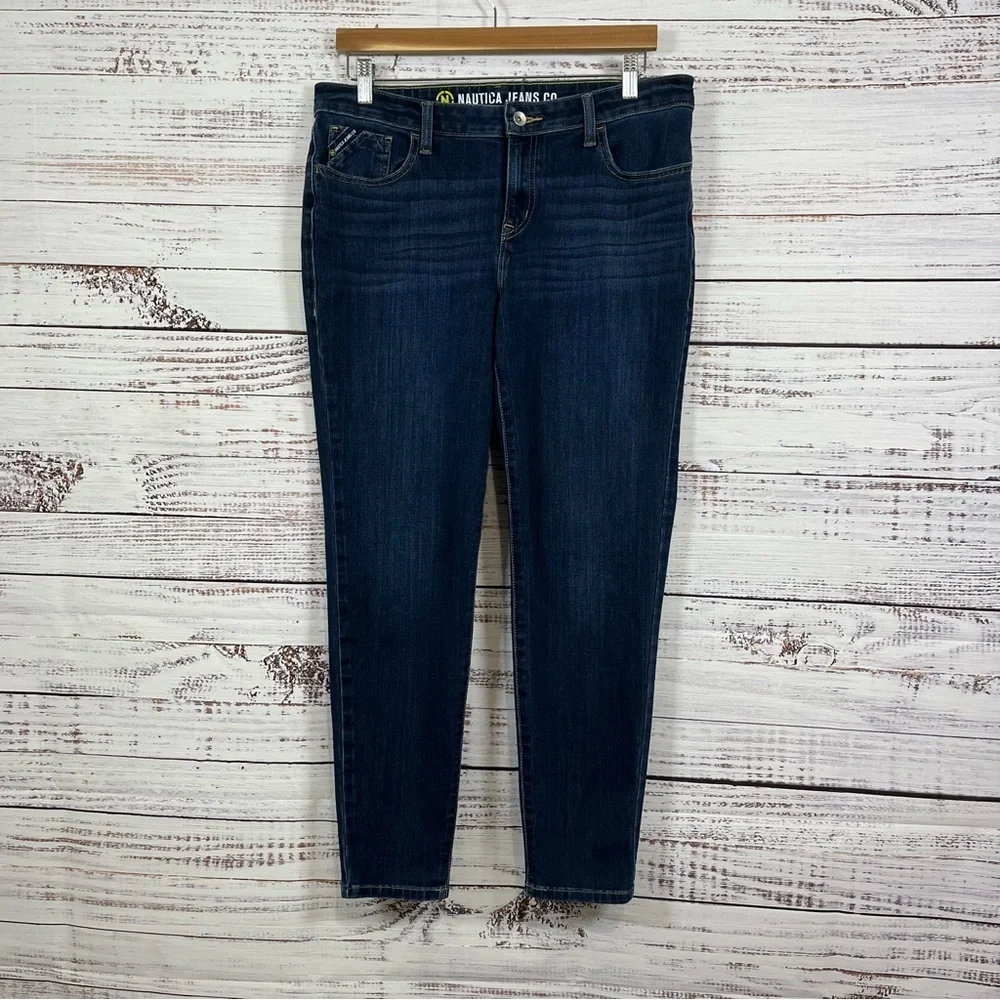 Nautica Blue Skinny Mid Rise Medium Wash Jeans